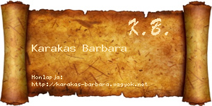 Karakas Barbara névjegykártya
